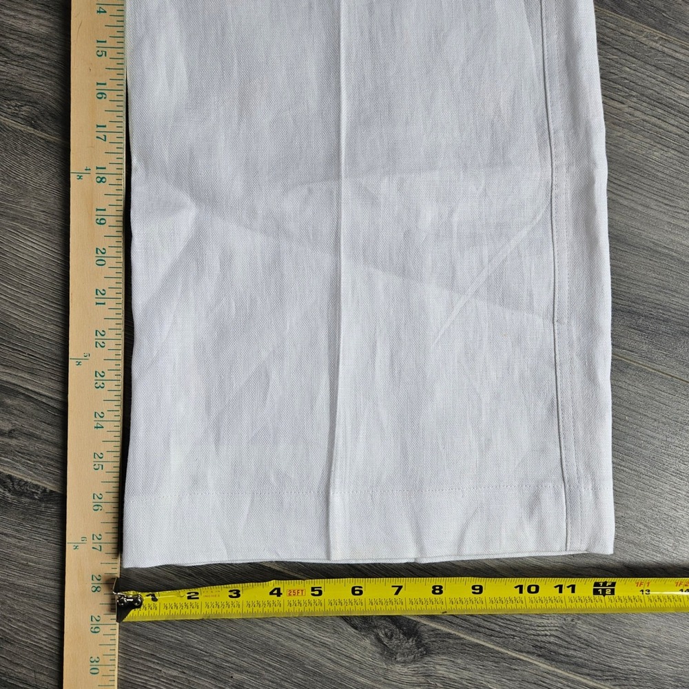Lauren Ralph Lauren Linen Sailor Pants White Black Wide Leg Gold Button Size 8 - Picture 11 of 11